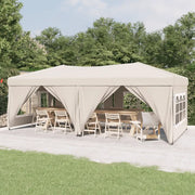 Tenda per Feste Pieghevole con Pareti Laterali-Tenda Gazebo Crema 3x6 m 107633
