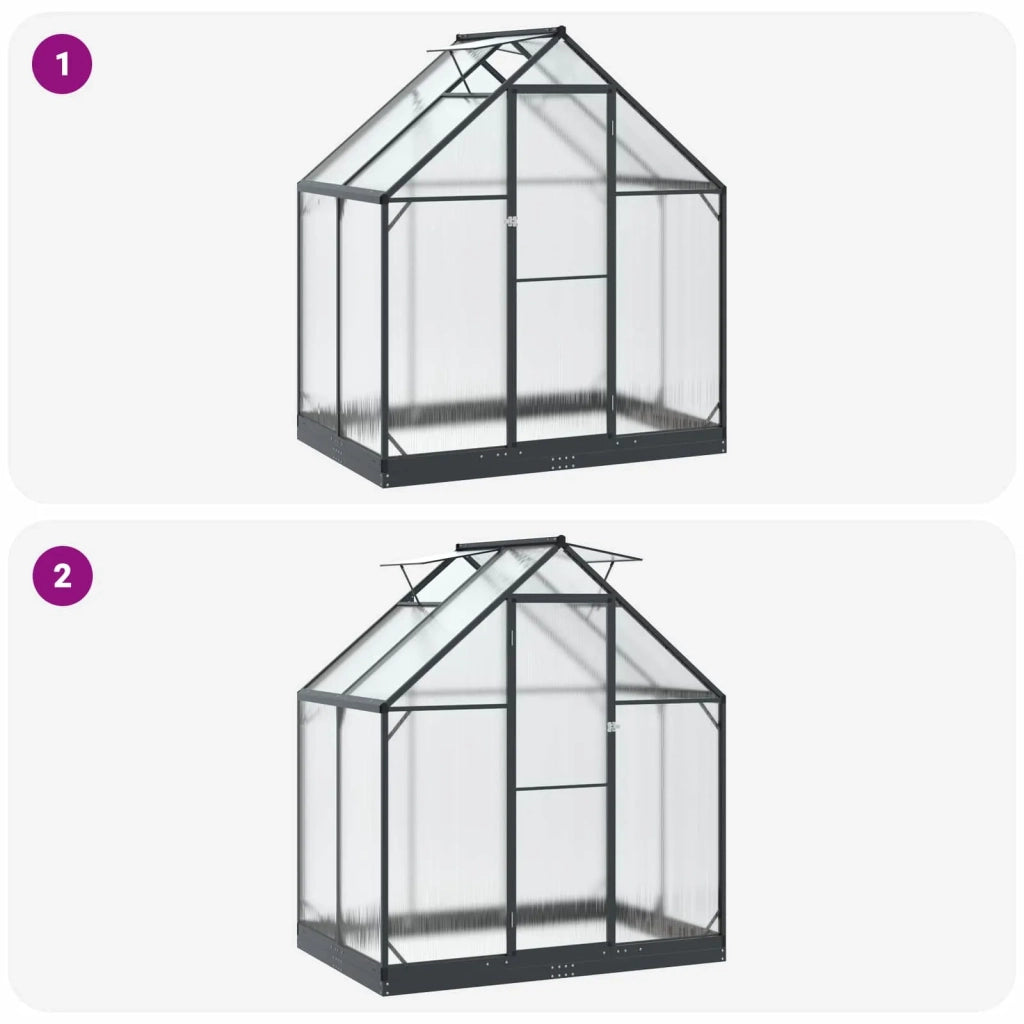 Serra da Giardino con porta Antracite 183,5 x 123 x 207 cm CFW1458633