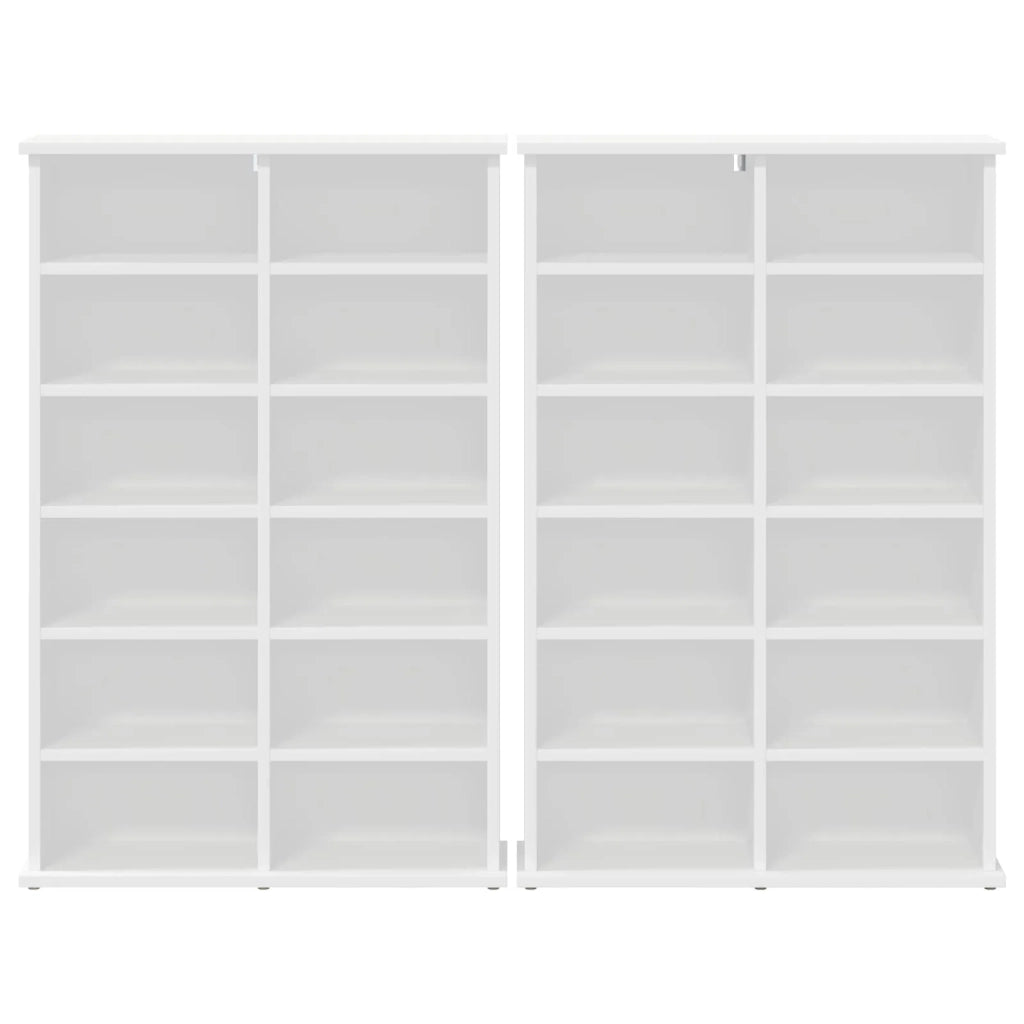 Mobile per CD 2 pz Bianco 60 x 17 x 92 cm Legno ingegnerizzato 8012731
