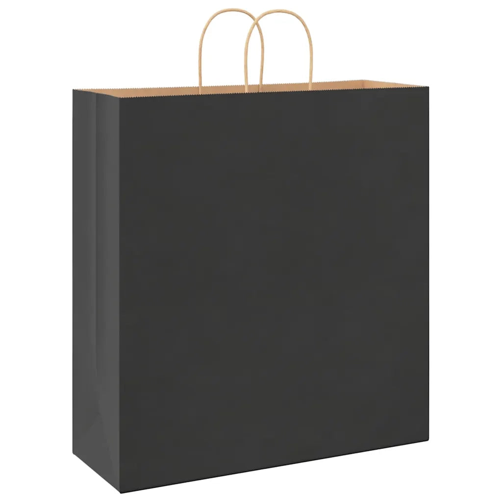 vidaXL Sacchetti di Carta 50 pz con Manici Neri 45x17x48 cm