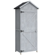Armadio da Esterno 77x52,5x178 cm Armadio con Banco Lavoro Ribaltabile in Legno Grigio