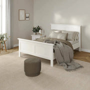 Letto piazza e mezza Phanfone, Sommier per camera da letto, Giroletto per stanza, Struttura porta materasso, 201x158 h110 cm, Bianco