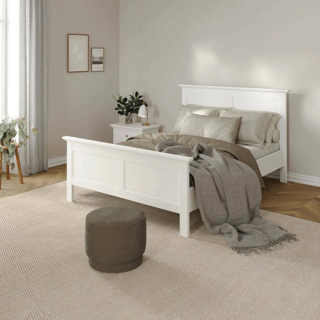 Letto piazza e mezza Phanfone, Sommier per camera da letto, Giroletto per stanza, Struttura porta materasso, 201x158 h110 cm, Bianco