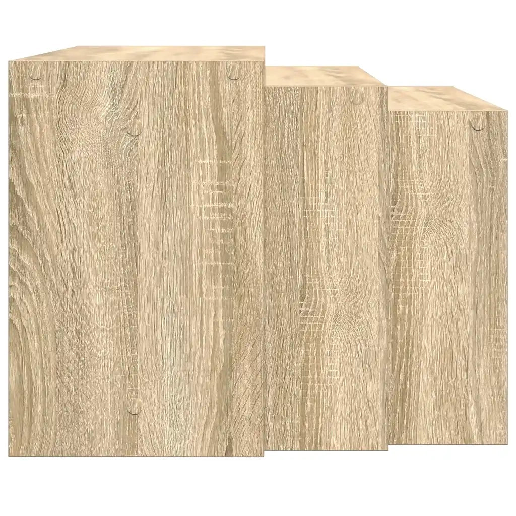 vidaXL Tavolini Impilabili 3 pz Rovere Sonoma in Legno Multistrato
