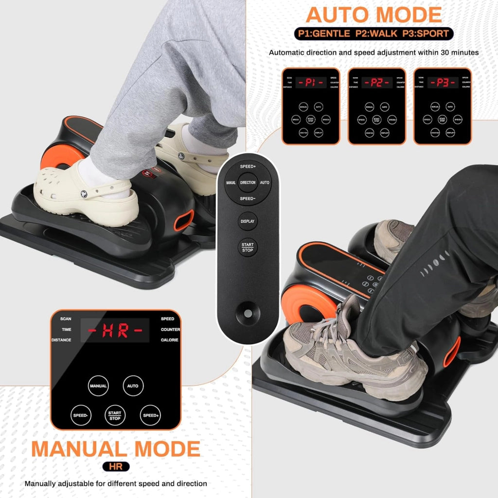 Trainer ellittico elettrico sotto scrivania con telecomando Trainer ellittico Pedal Trainer Trainer per gambe Stepper a velocità regolabile per Home Office Adolescenti per anziani e adulti