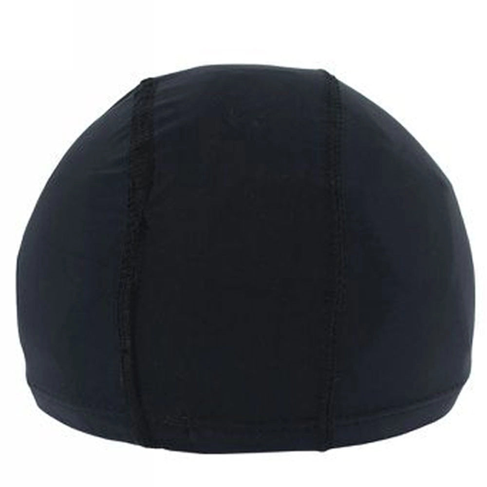 Trade Shop - 3 Pz Cuffia Piscina Mare Nuoto Pressata Monocolore Nera Con Fascia Elastica 2 Cm -