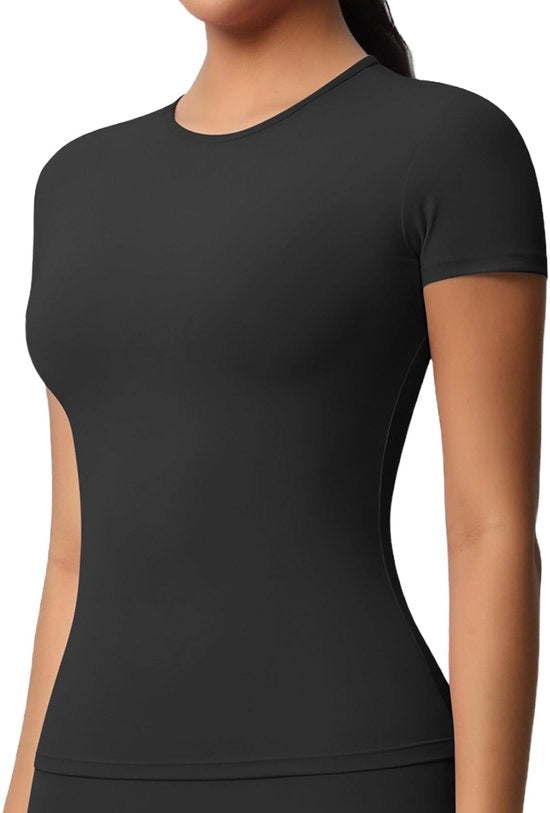 Maglietta Sportiva Donna Corta Manica Adattabile - Maglietta per Fitness - Maglietta Yoga - T-Shirt Stretta - Progettata per la Massima Comodità