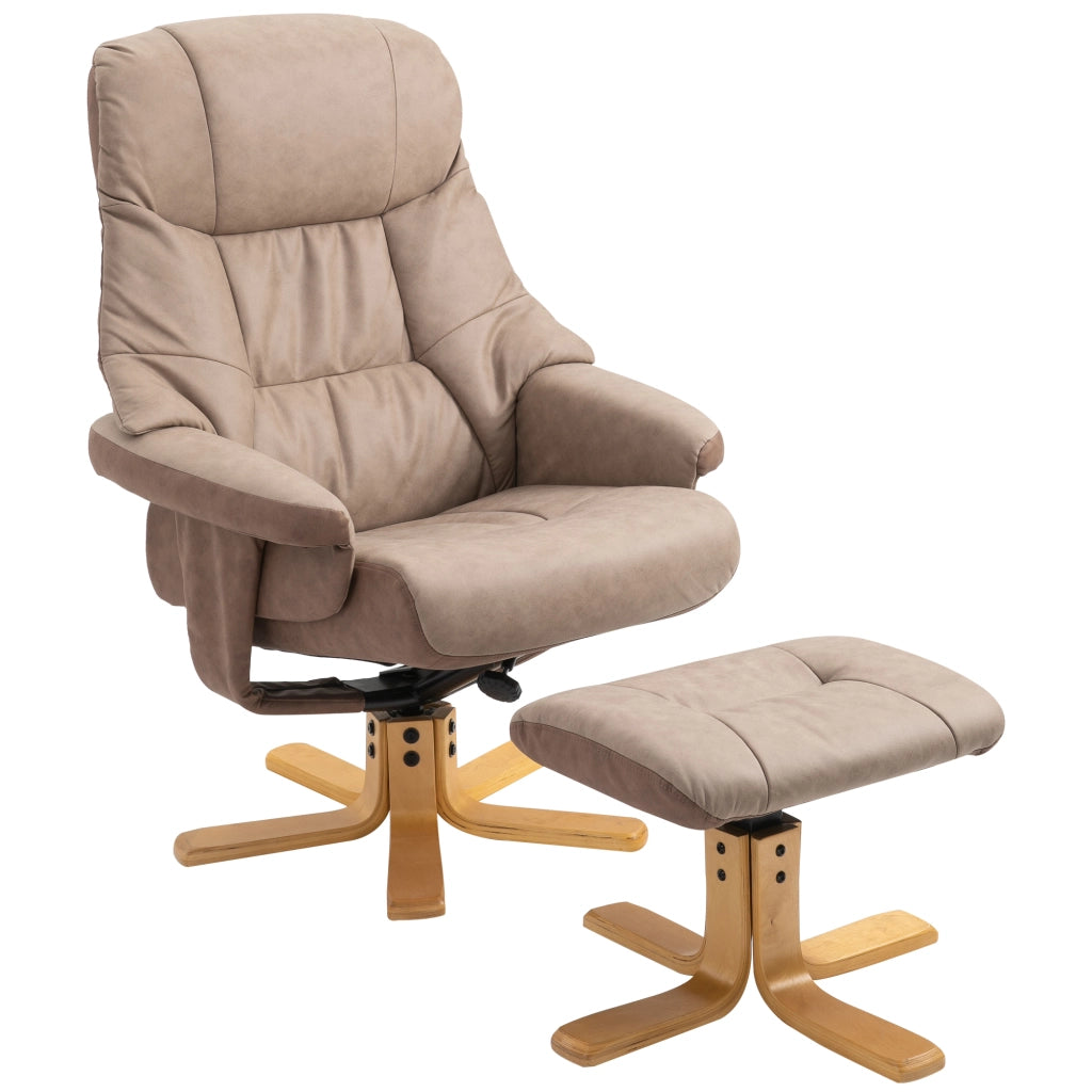 Poltrona relax reclinabile 135' girevole 360' con poggiapieds ¨C zephmum ¨C marrone