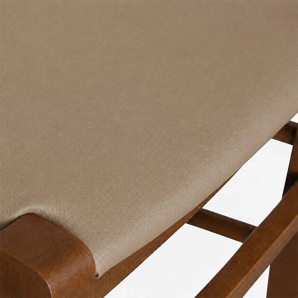 Sedia Paesana in legno noce scuro con seduta imbottita grigio tortora