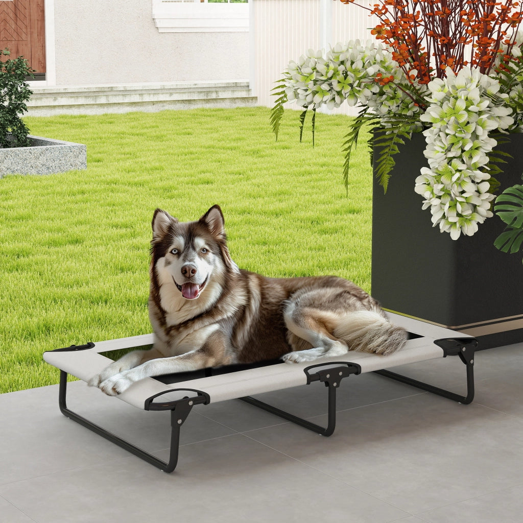 Letto per Cani Pieghevole con Rete ¨C Zephmum ¨C Grigio Chiaro 107x61x20 cm