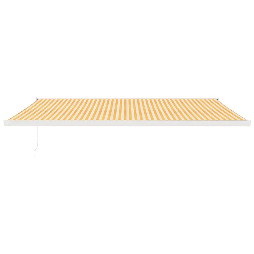 TendaSole Retrattile Gialla e Bianca 5x3 m Tessuto e Alluminiocod mxl 117558