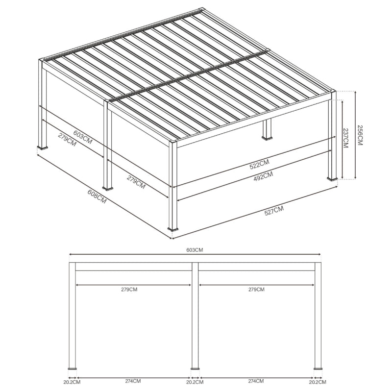 Carport Ombréa (2 veicoli) - 6x5M