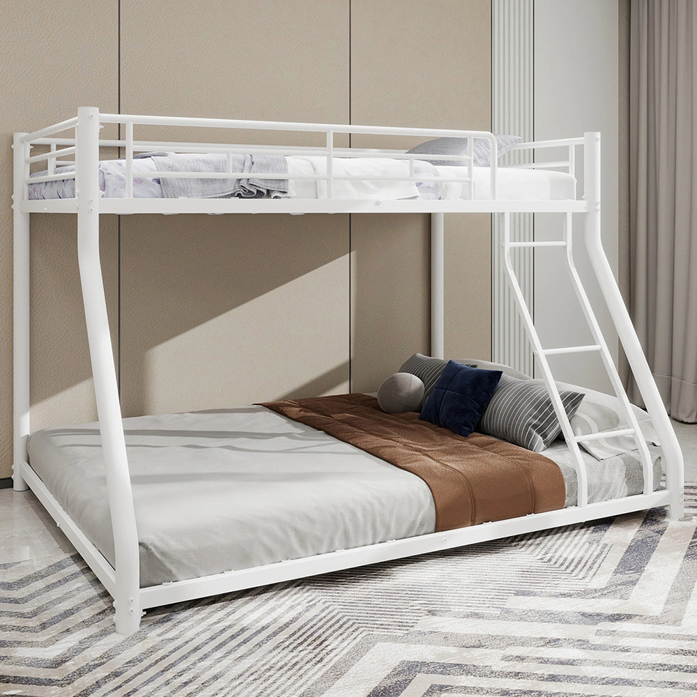 Letto metallico Twin Over Full - Xylo - con scala e parapetti, antiscivolo
