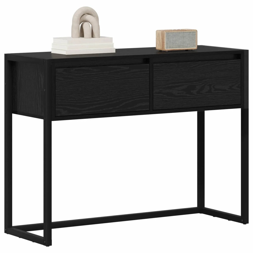 Tavolino | Tavolo laterale Rovere Nero 100 x 36 x 75 cm Legno multistrato