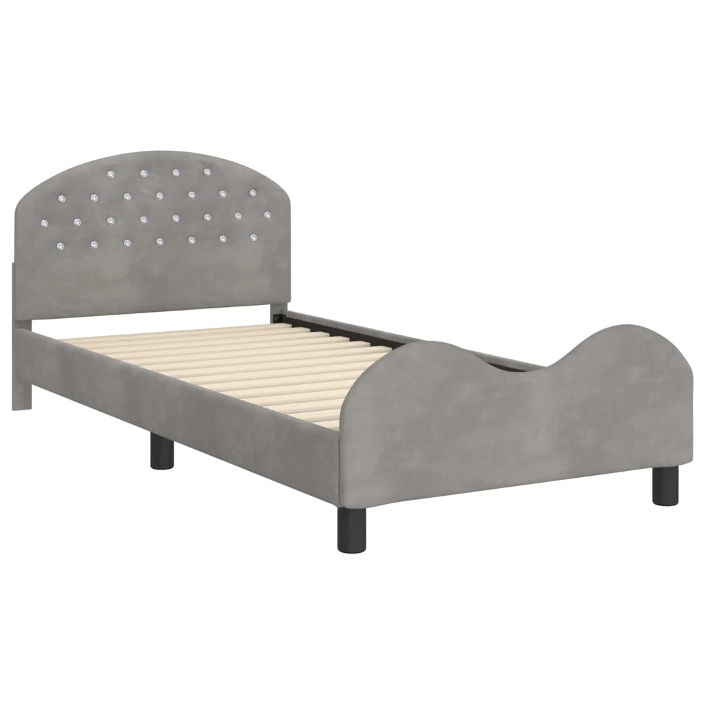 Struttura letto bambini con testata-Giroletto per bambini Grigio Chiaro 80 x 200 cm 928040