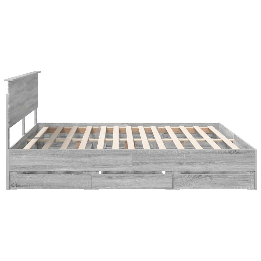 Struttura del letto con cassetto Grigio Sonoma 200 x 200 cm