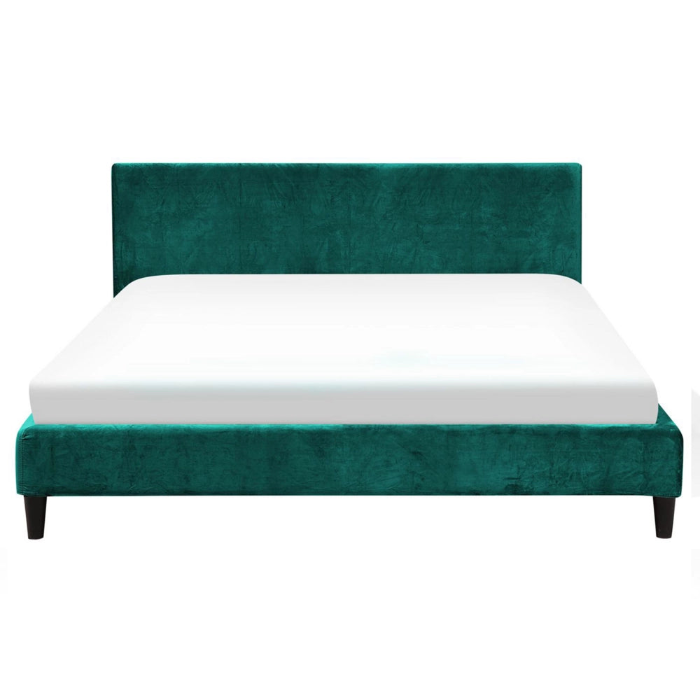 Letto 160 x 200 cm telaio a doghe in velluto grigio contemporaneo