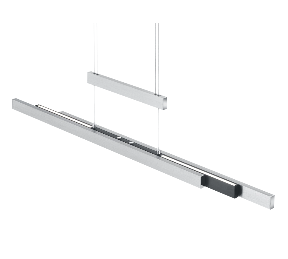 Lampada a sospensione LED, metallo, alluminio, 150,5x150x6 cm, Trajan
