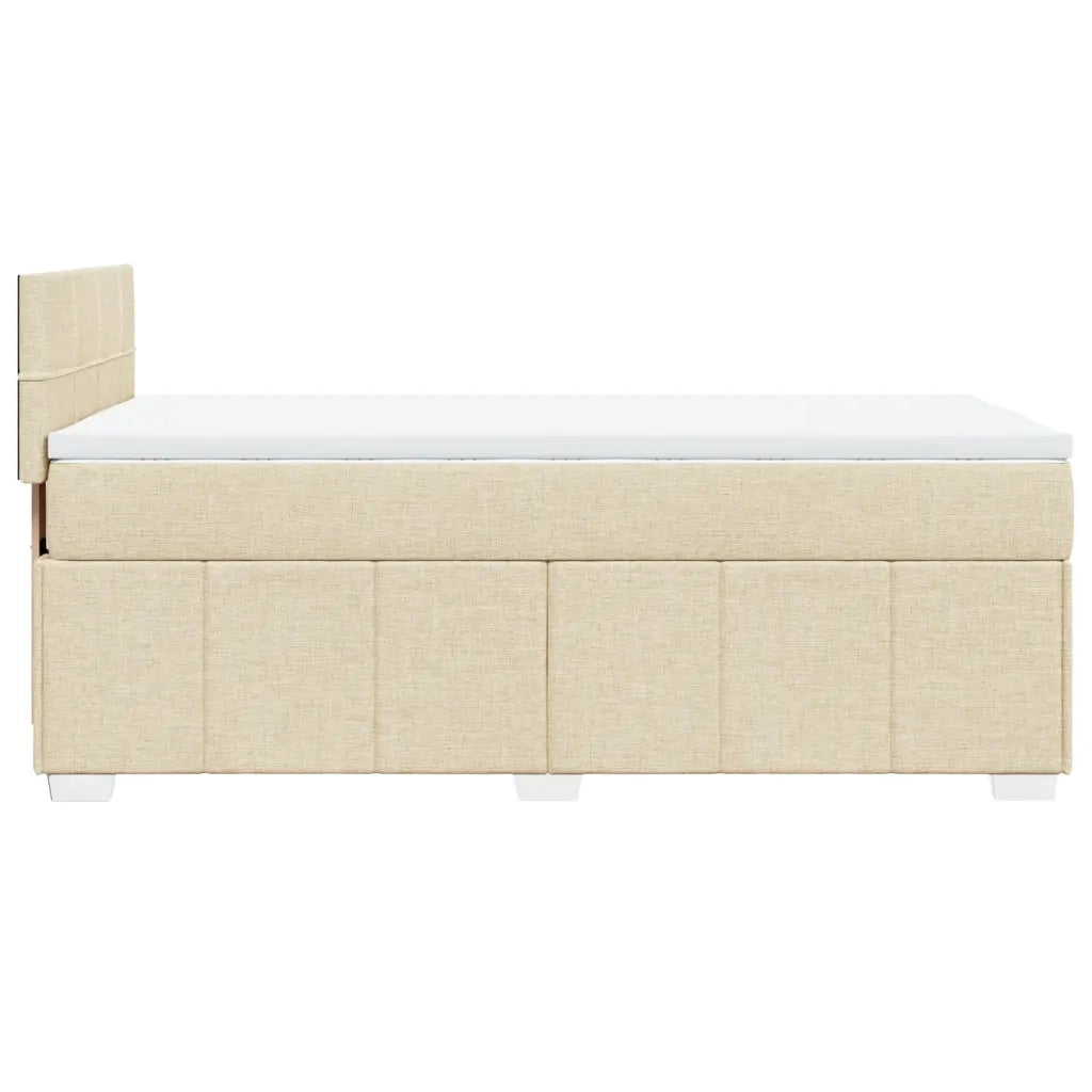 Giroletto a Molle con Materasso Crema 100x200 cm in Tessuto