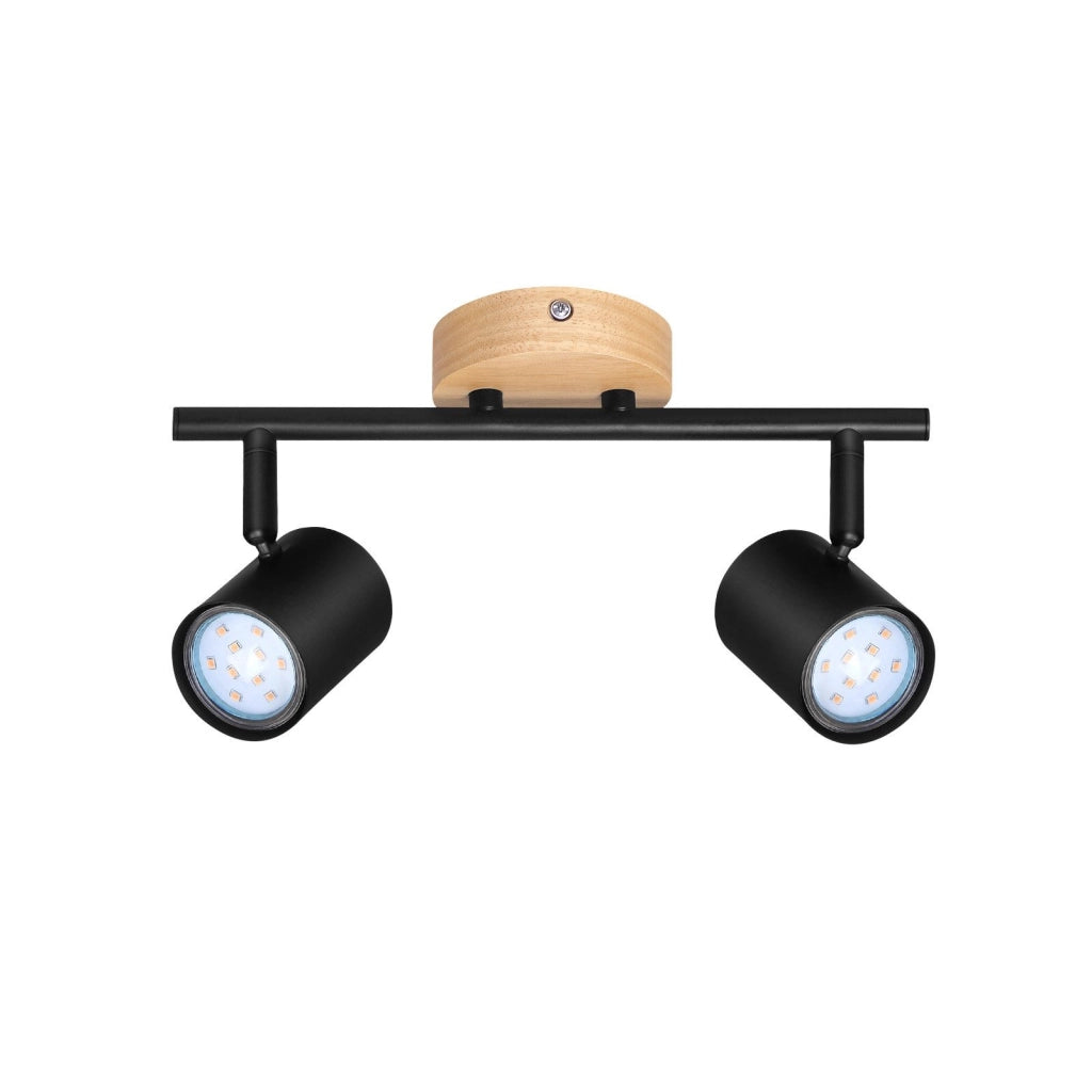 ZMH Faretto da soffitto neri moderni 2 fiamme GU10 per camera letto corridoio