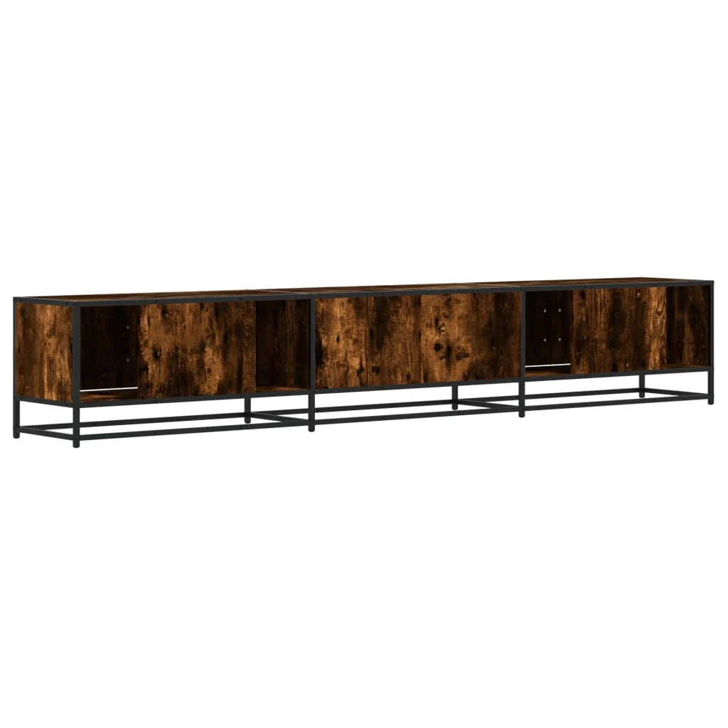 Mobile TV multimediale scaffale per televisione televisione buffet sala da pranzo soggiorno camera da letto rovere affumicato 240 x 35 x 41 cm derivati ​​del legno marrone 02_0027370