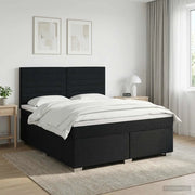 Letto box spring con materasso Nero 140 x 200 cm Tessuto 3453418