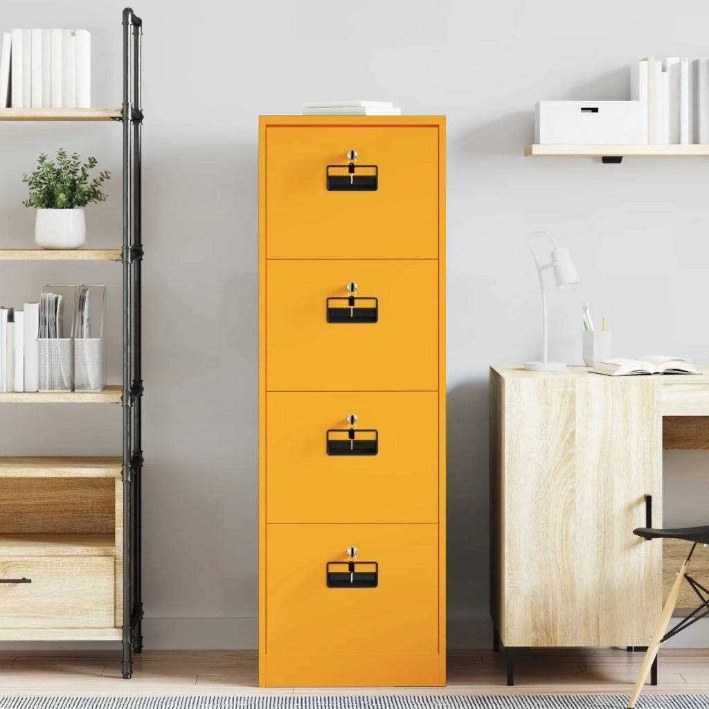 Armadio per File con cassetto Giallo senape 45,5 x 42 x 139 cm 891625