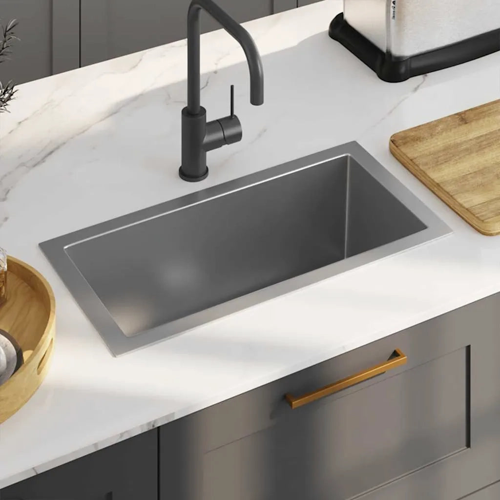 Lavello da Cucina Lavorato a Mano in Acciaio Inox CFW2573082
