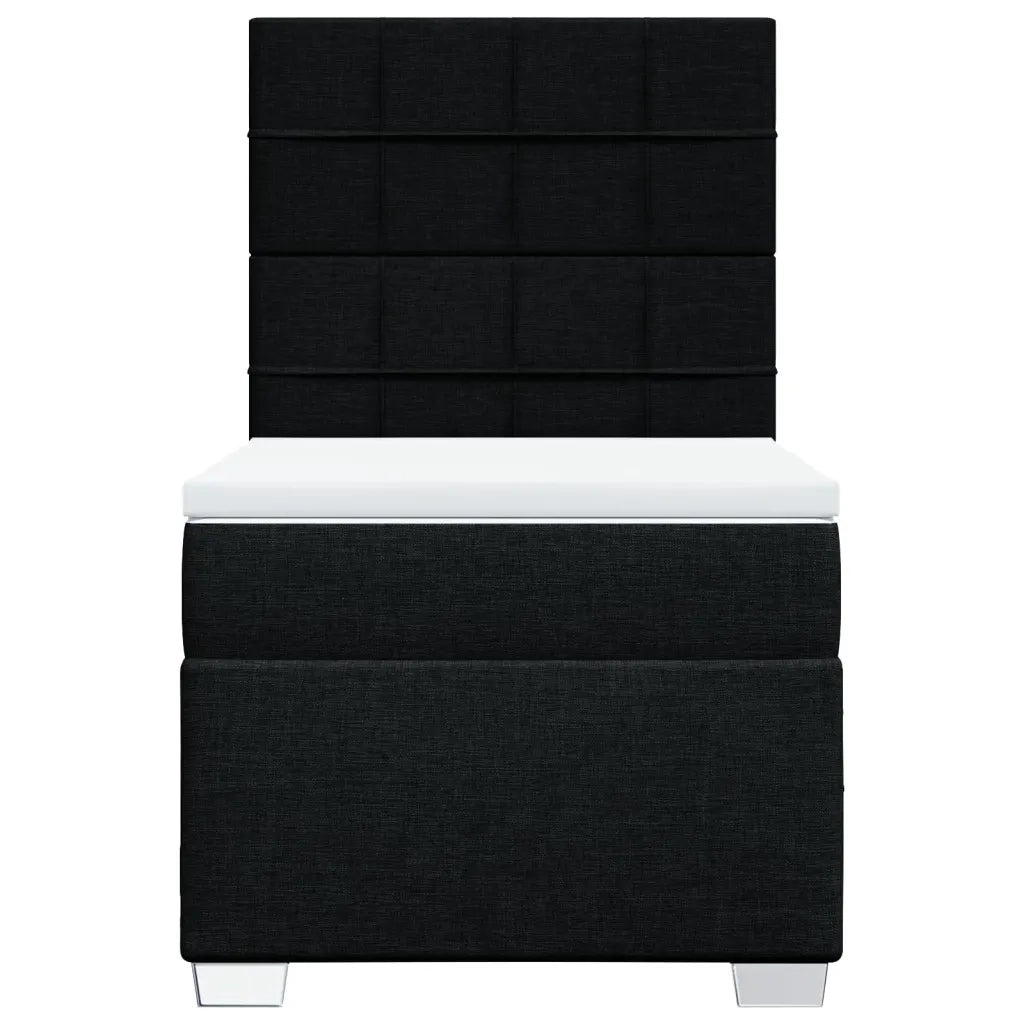 Giroletto a Molle con Materasso Nero 100x200 cm in Tessuto
