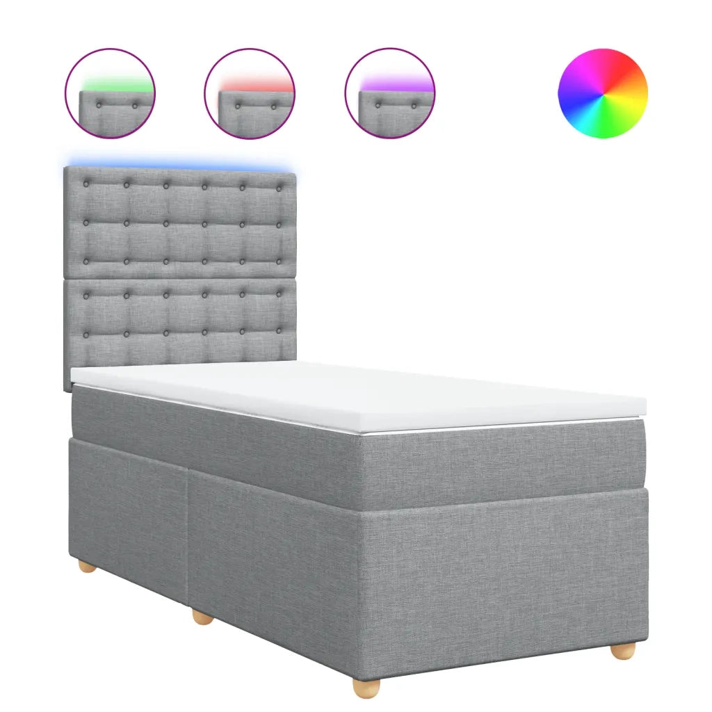 Giroletto a Molle con Materasso Grigio Chiaro 90x200 cm Tessuto 3293477