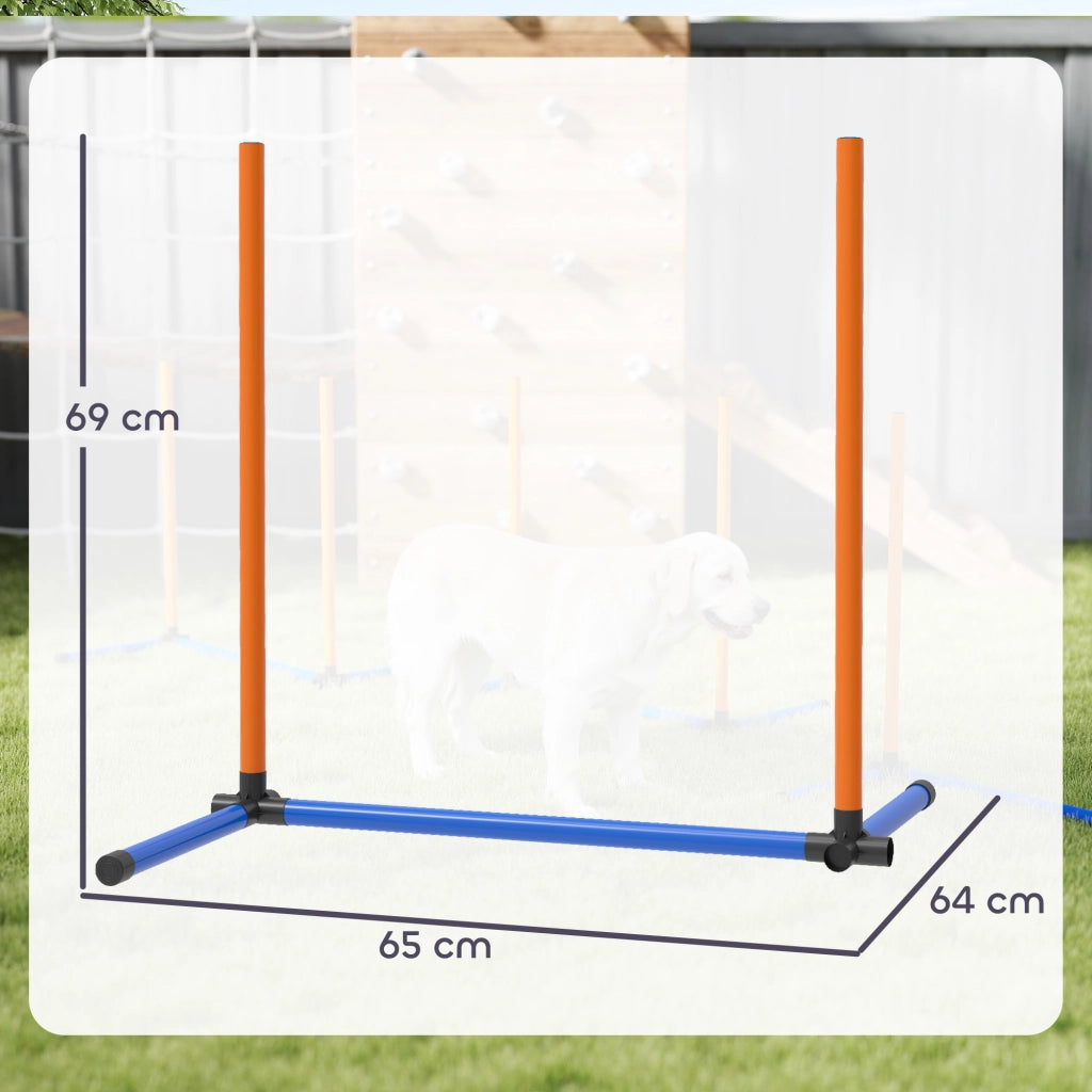 Set Agility per Cani 3 Pezzi con Stanghe Slalom e Borsa ¨C Zephmum ¨C Arancione