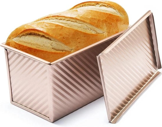 Forma per pane con coperchio, forma per pane antiaderente in alluminio, alta qualità, facile da utilizzare e da pulire, forma per pane per pane, torta, pane tostato