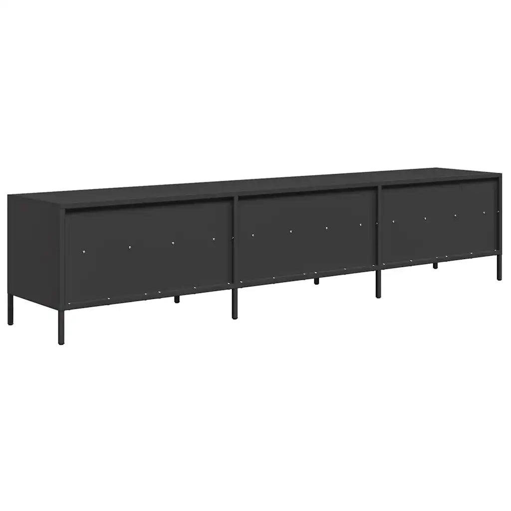 Mobile TV | Armadietto TV | Mobile Porta TV Nero 202x39x43,5 cm in Acciaio Laminato a Freddo