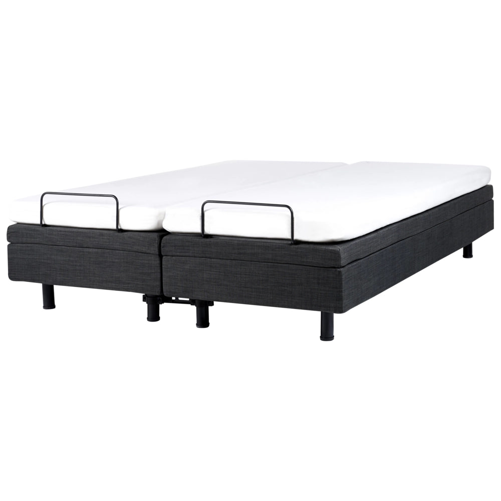 Letto elettrico singolo in poliestere grigio scuro regolabile con telecomando senza testata 160 x 200 cm stile moderno
