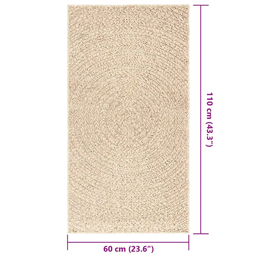 Tappeto ZIZUR Beige 60x110 cm Aspetto Iuta Interni ed Esterni 4010401