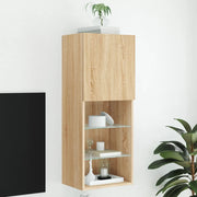 Mobile TV con Luci LED-Credenza TV-Console TV Rovere Sonoma 40,5x30x102 cm