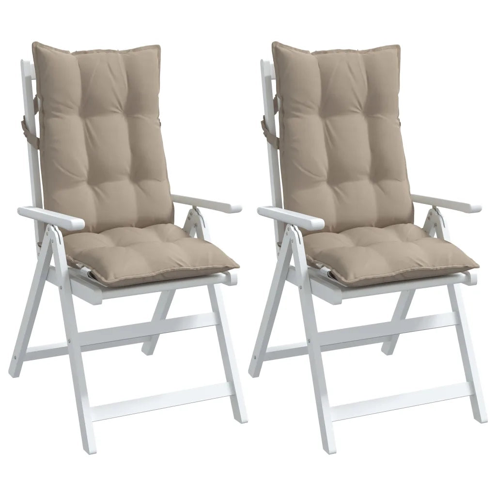 Cuscini per Sedia con Schienale Alto 2pz Tortora Tessuto Oxford 377626
