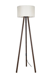 Lampada da terra PIKO treppiede noce 136cm E27 crema Zuma