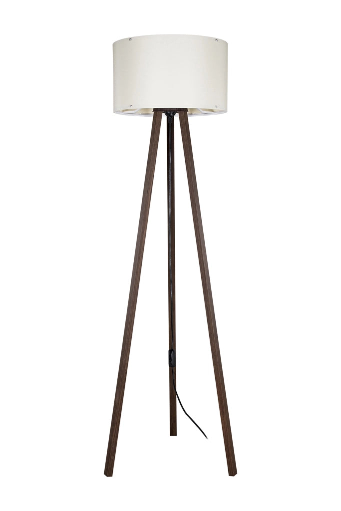 Lampada da terra PIKO treppiede noce 136cm E27 crema Zuma