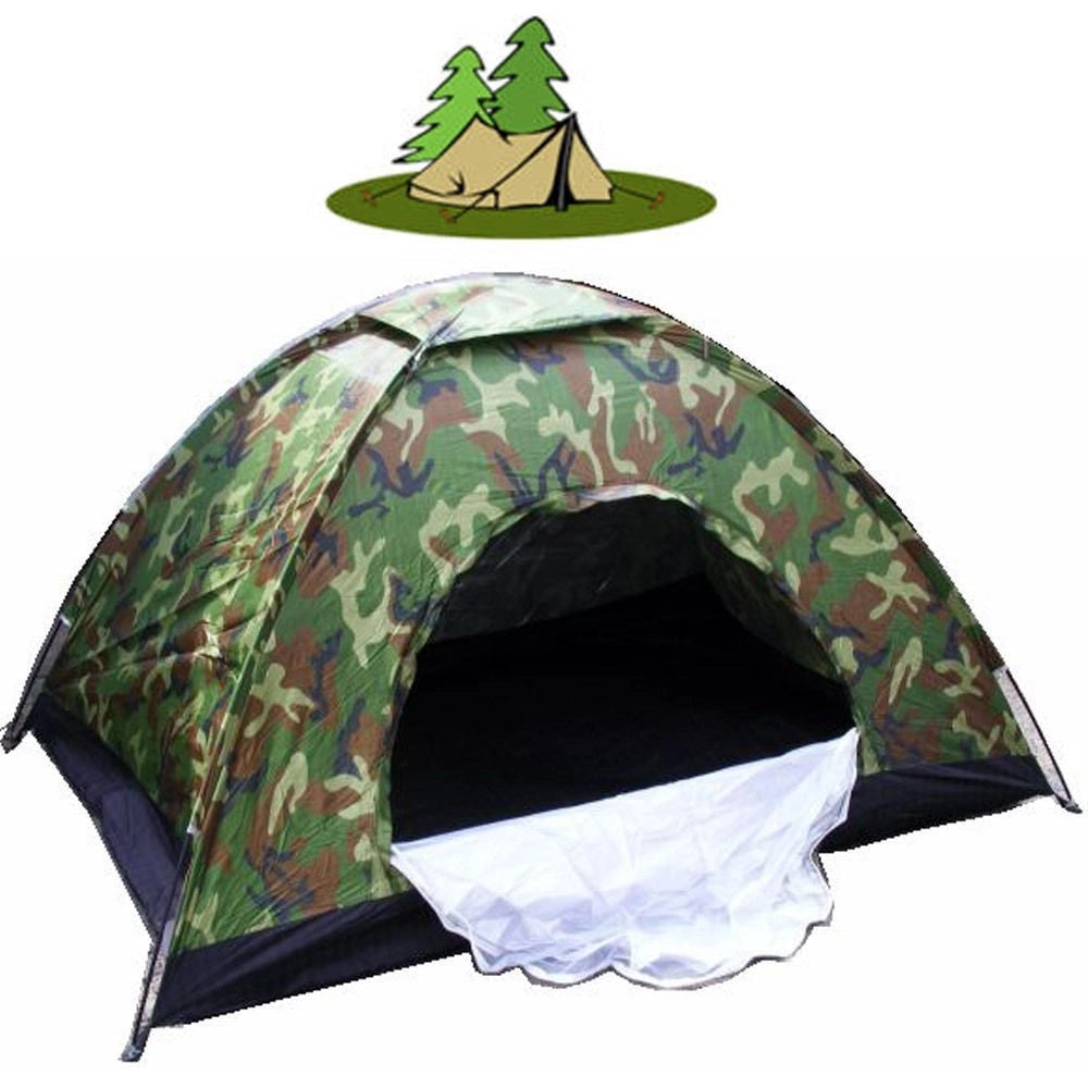 Trade Shop - Tenda Campeggio Canadese 2 Posti Mare Camping Con Zanzariera Sacca Trasporto -
