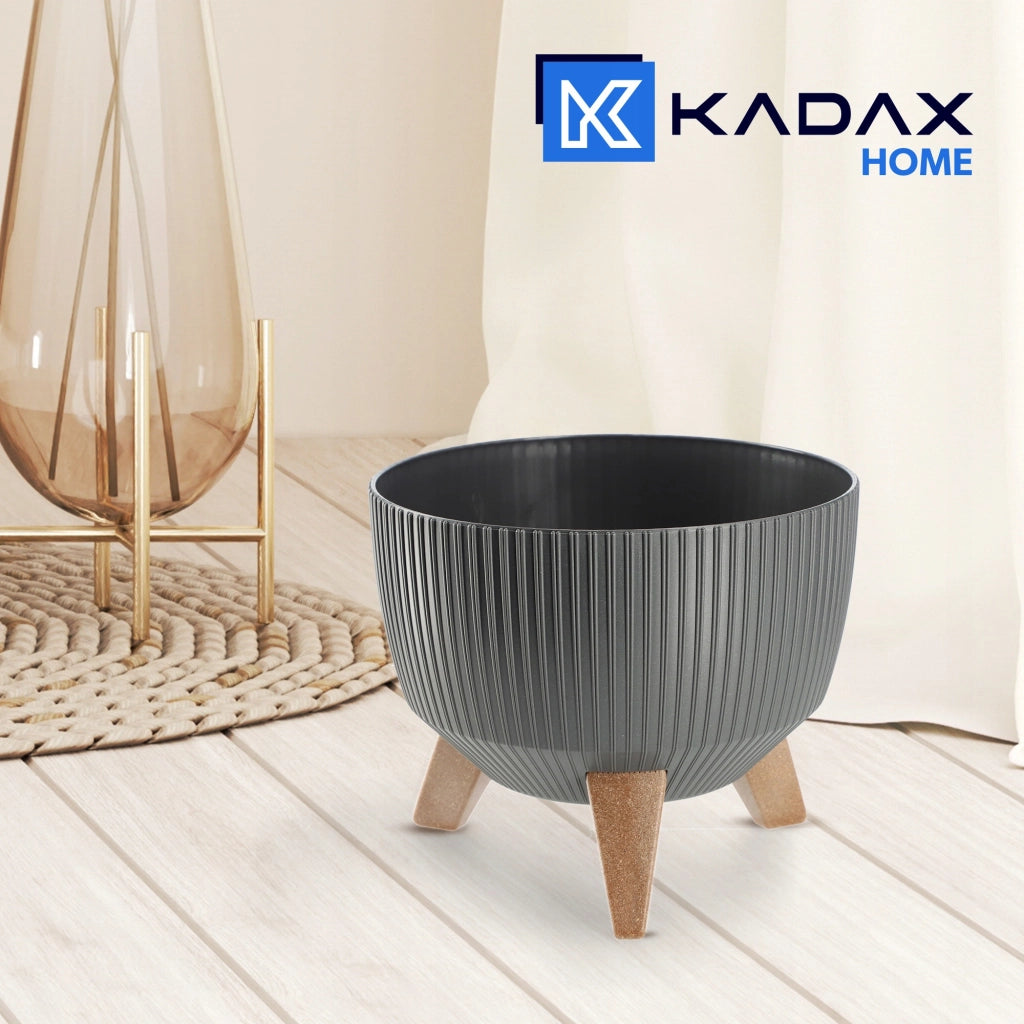 Vaso da giardino KADAX con gambe per fiori, grande ciotola rotonda da 24 cm
