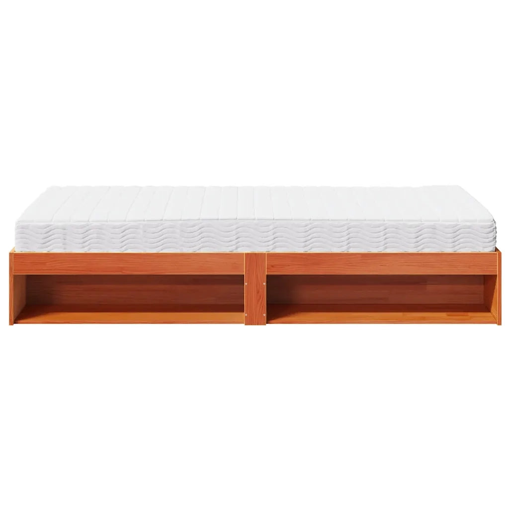 Dormeuse con Materasso Marrone 80x200 cm Legno Massello di Pino 3324600