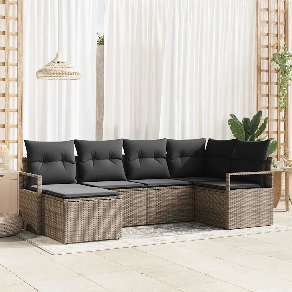 Set di divani 6 pcs Grigio polyrattan 3346449