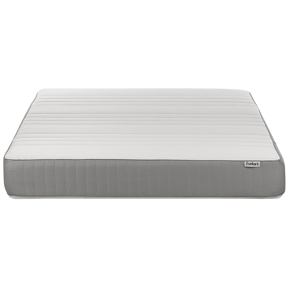Materasso EU Medio 140 x 200 cm Bianco Grigio Schiuma Imbottitura Poliestere Sfoderabile