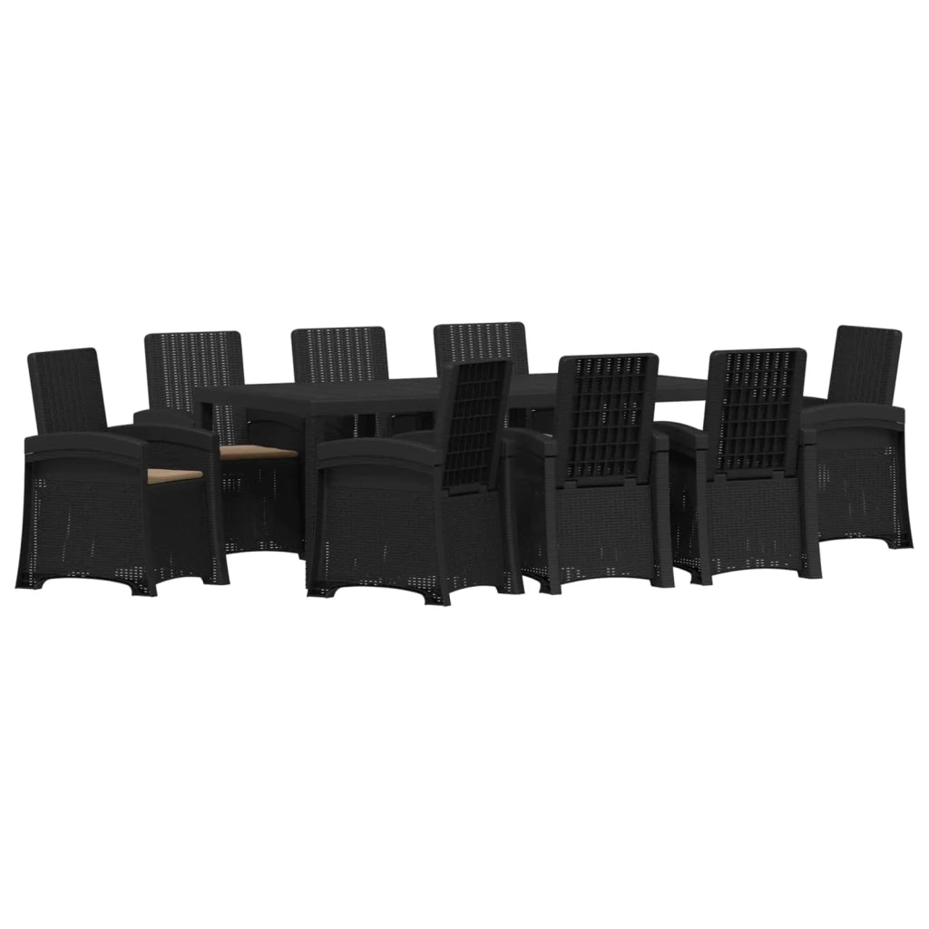 Set da Pranzo per Giardino 9 pz Antracite e Tortora PP 3430153