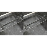 Scarico Doccia Lineare 2 pz 530x140 mm in Acciaio Inossidabile