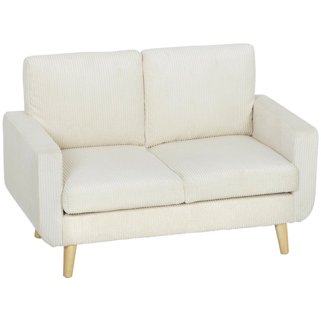 Divano 2 posti in velluto ¨C zephmum ¨C 134 cm, crema
