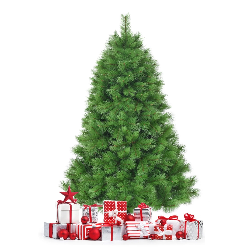 Albero di Natale non illuminato 180 cm, Abete artificiale con base di metallo perfetto come decorazione