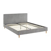 Struttura letto con rete a doghe e testiera 160x200cm, velluto a coste
