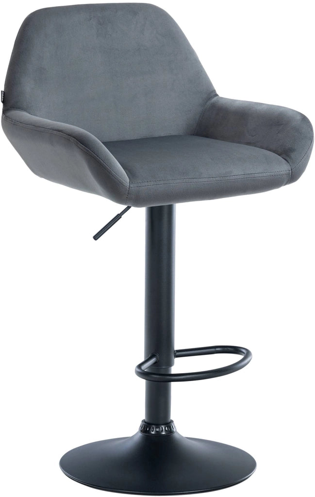 Sgabello Braga in velluto grigio scuro,nero